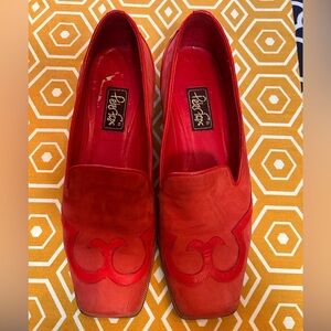 Peter Fox Vintage Red Suede Loafer. Women’s 8 1/2